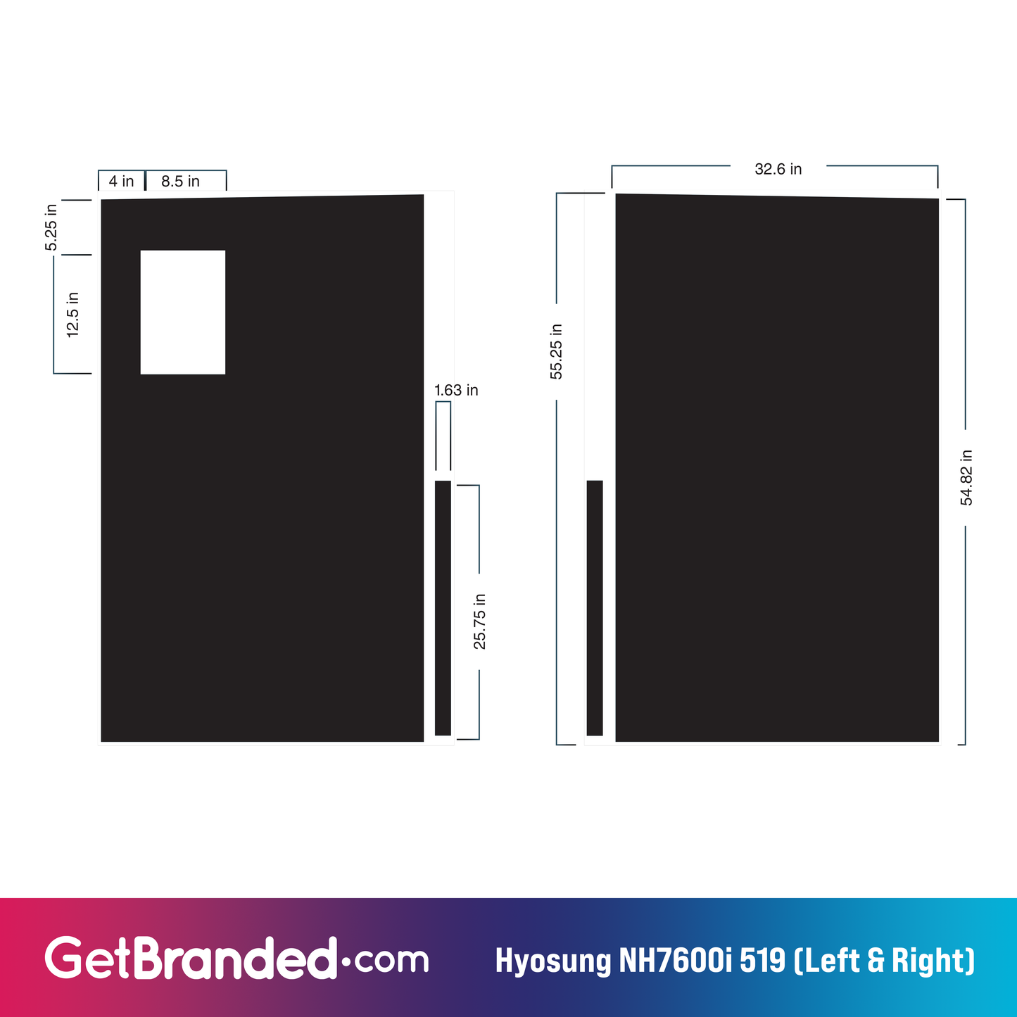 Hyosung NH7600i ATM Wrap Left & Right template.