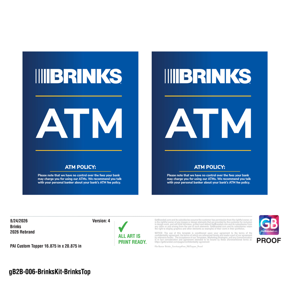 Brinks Topper Inert Set (2-pack)
