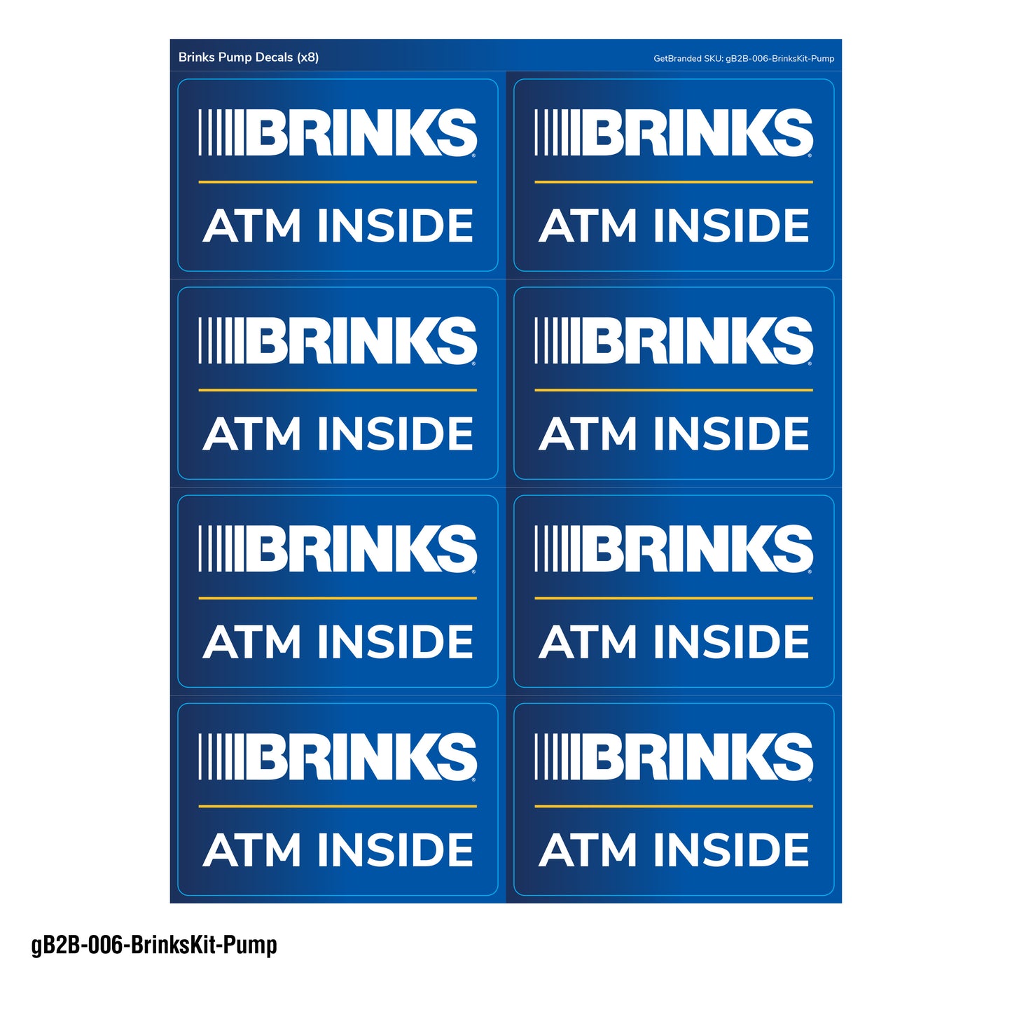 Brinks Pump Decal Sheet