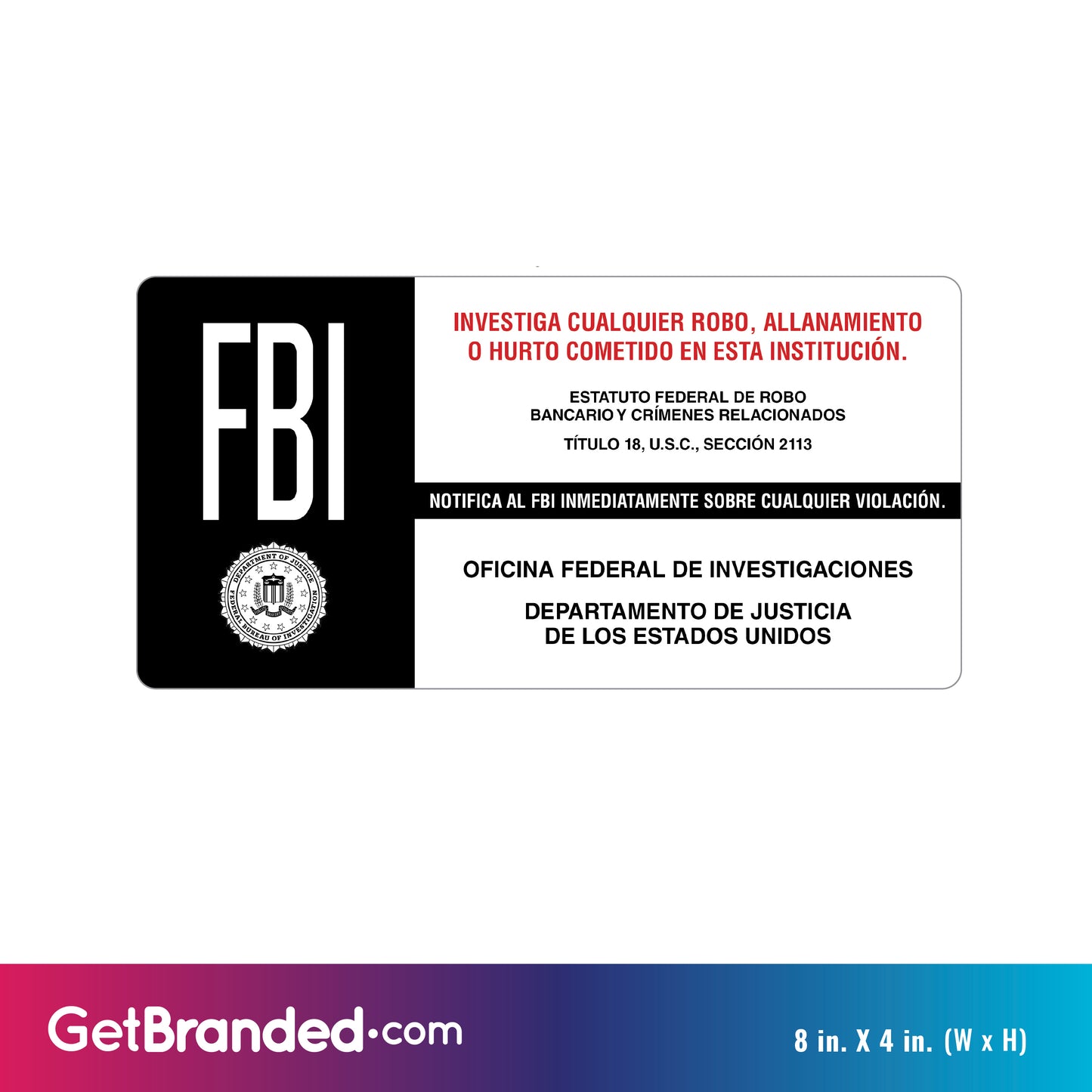 FBI Warning Sticker
