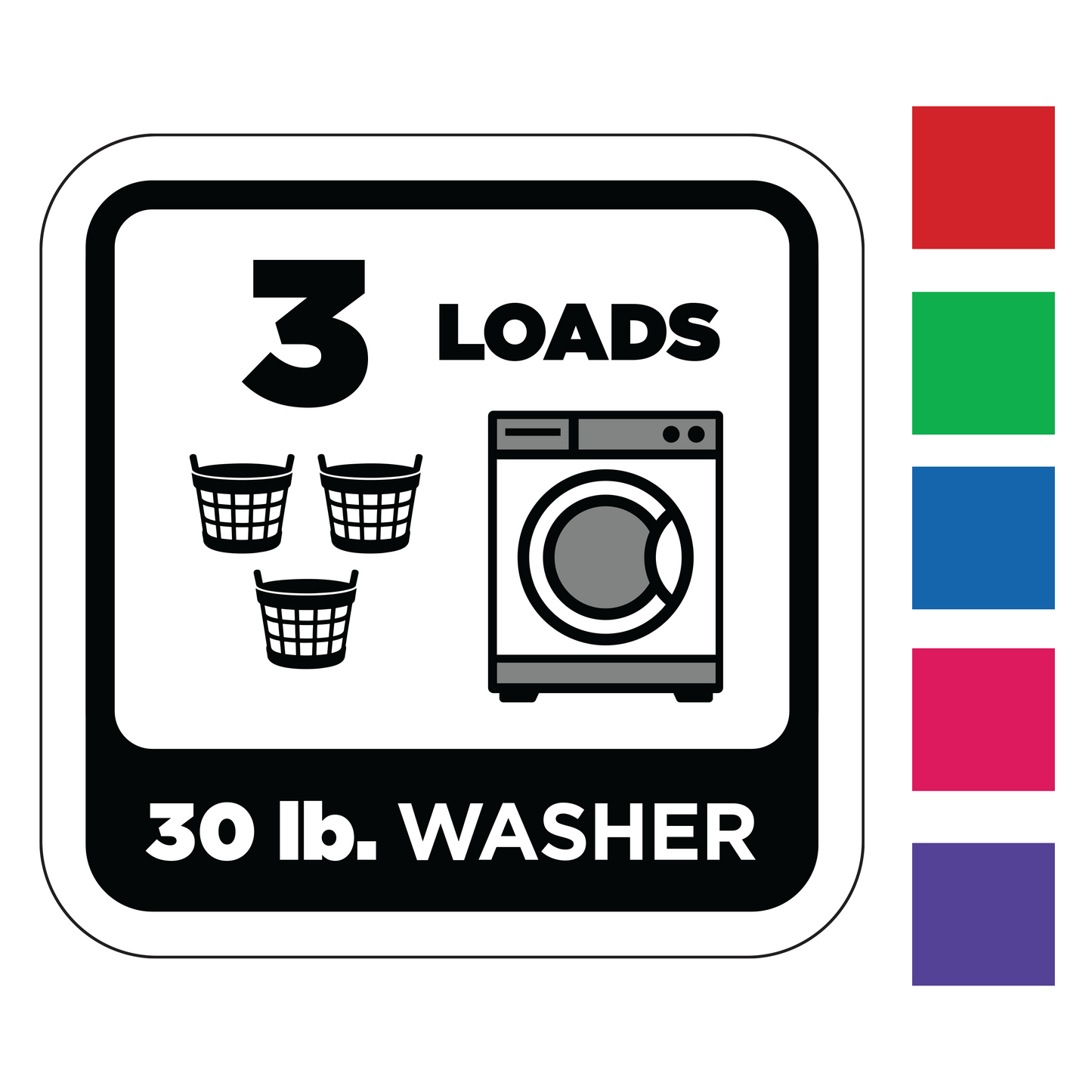 30 lb Washer Square Decal