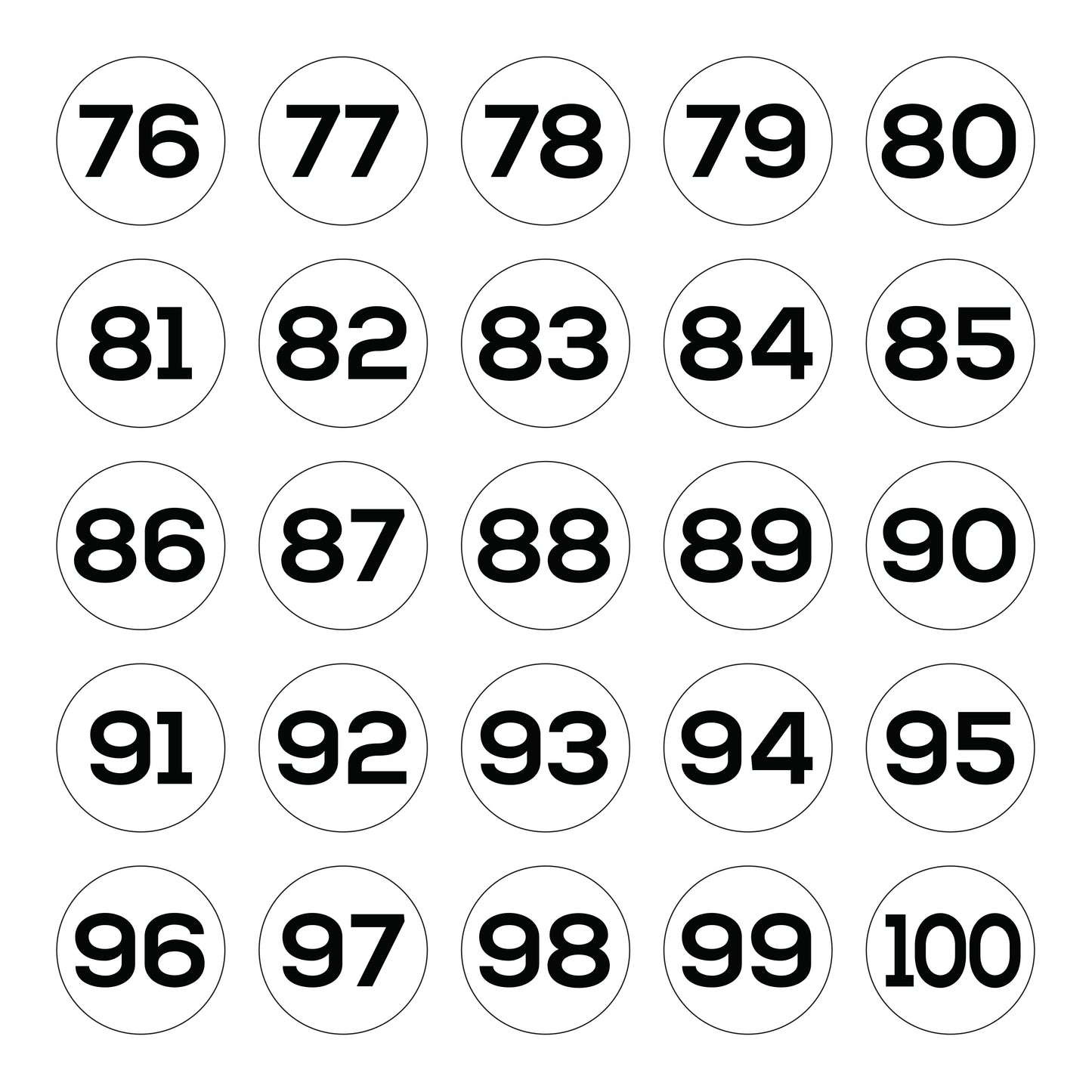 Equipment Number Decals - White