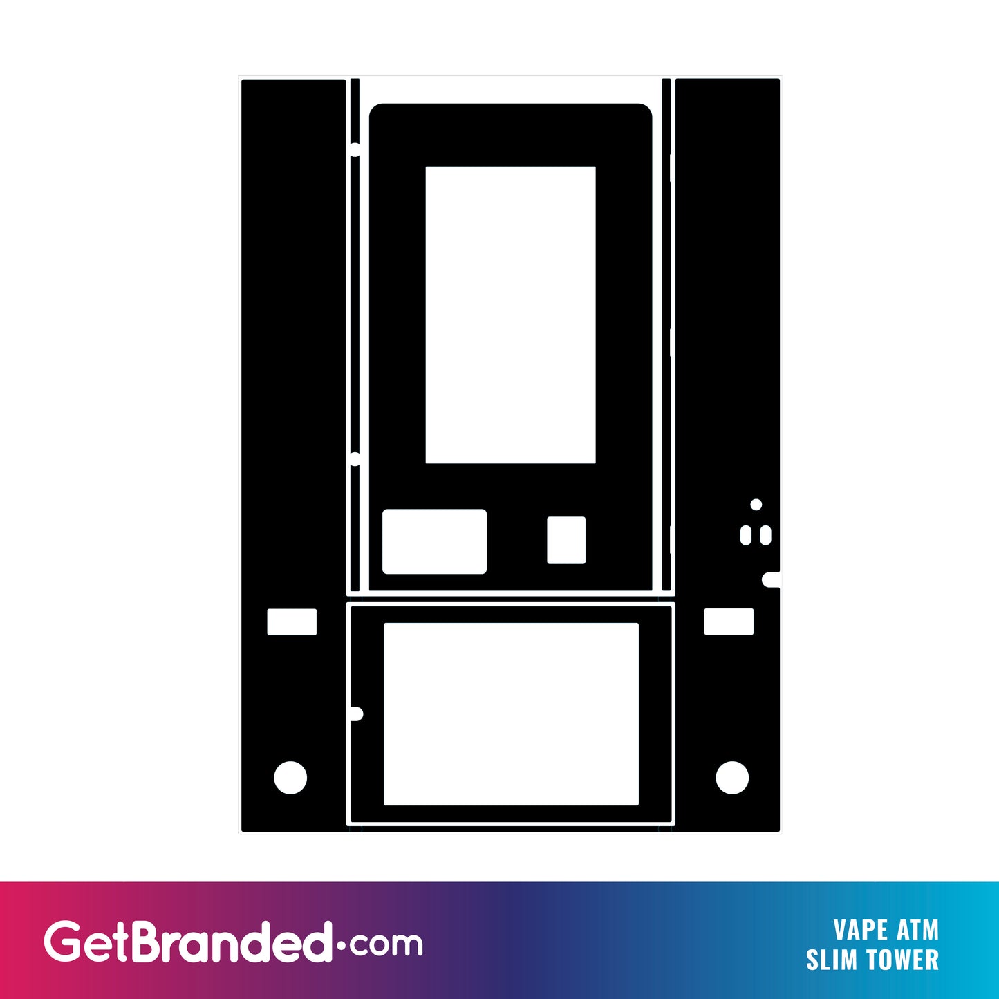 Measurements for Vape ATM Slim Tower Kiosk SharkSkin® Wrap