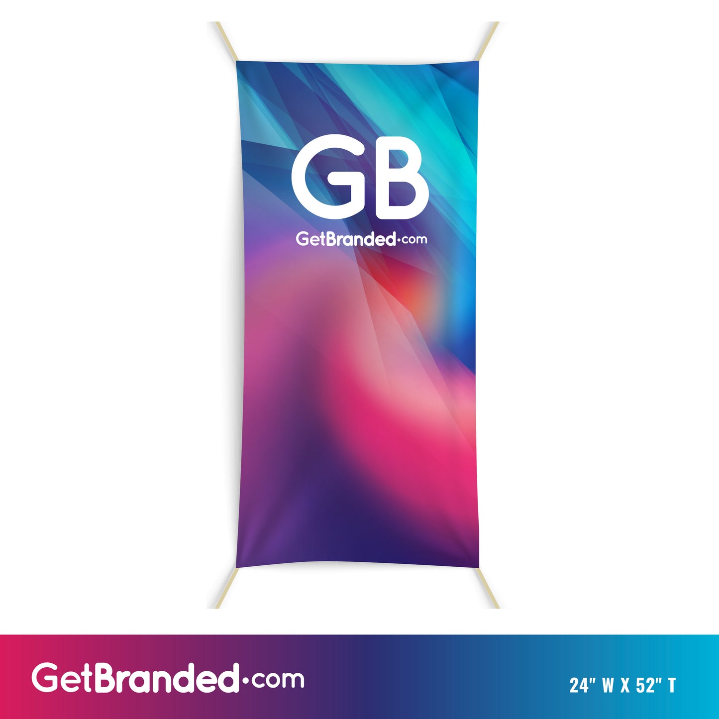 Single-Sided, Full Color Hanging Banner with Grommets - 24" x 52"