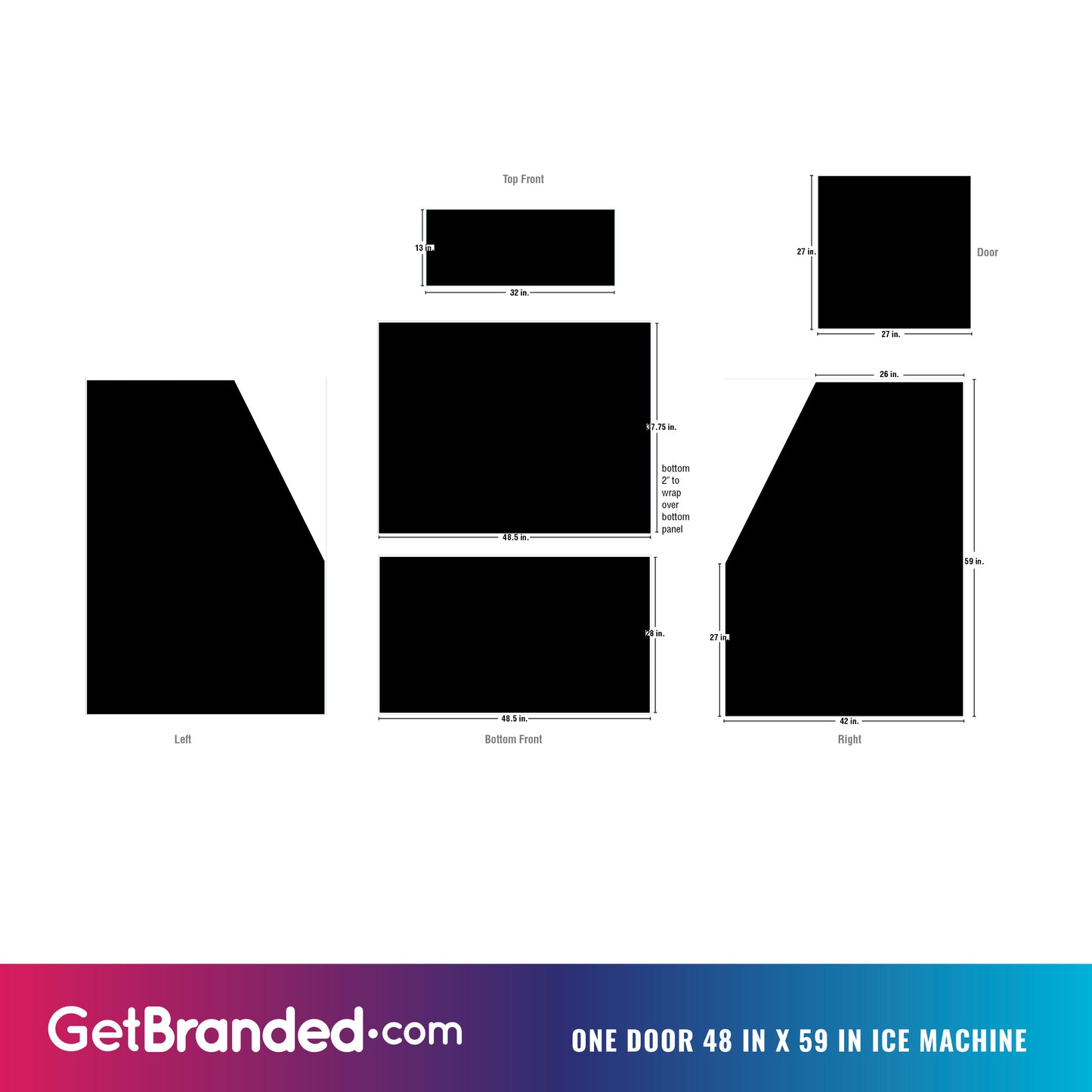 Leer One Door Ice Machine Wrap Template.