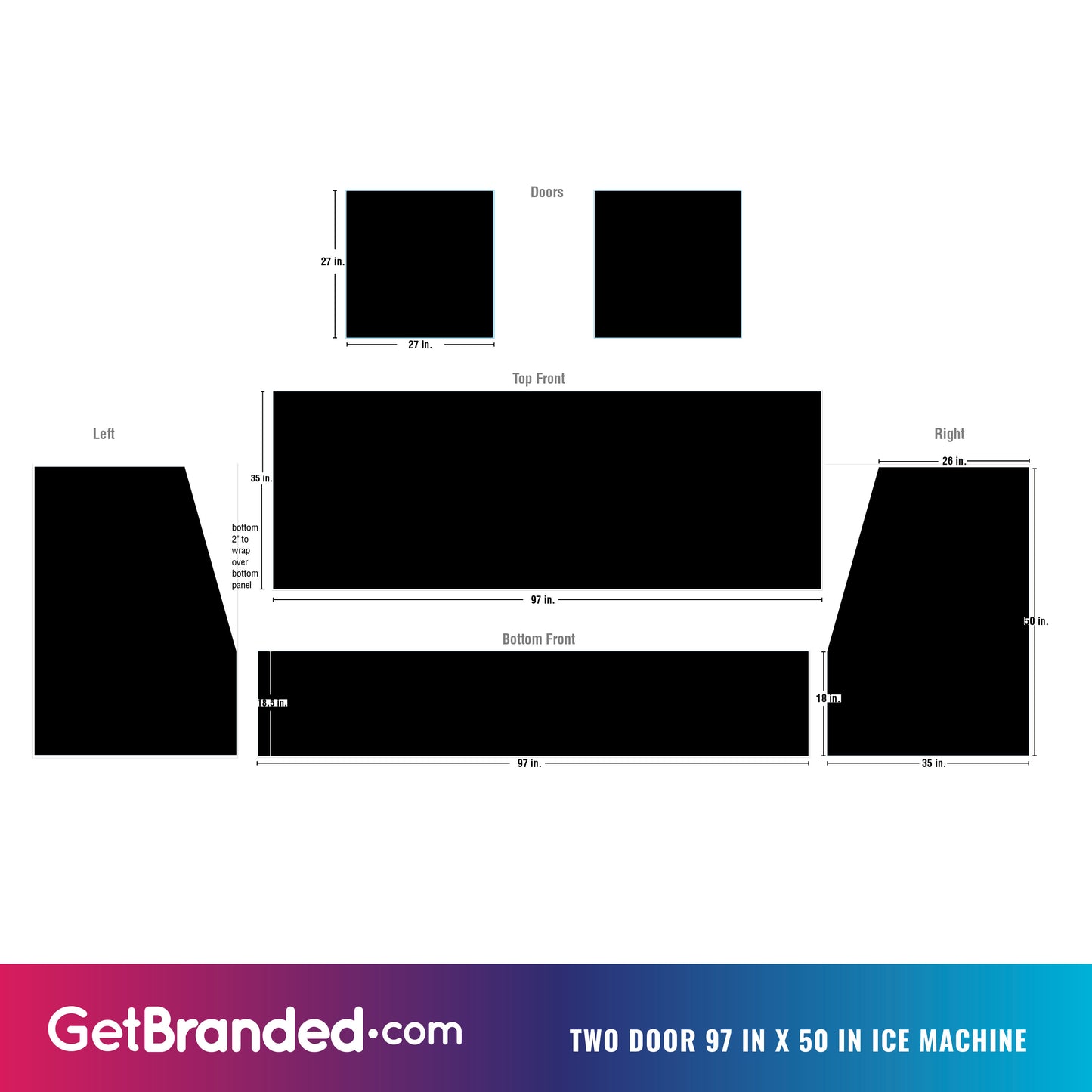 Leer Two Door Ice Machine Wrap Template.