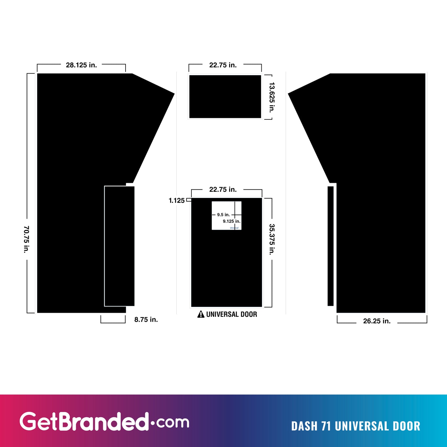 Dash 71 ATM Enclosure Wrap - Universal Door Template.