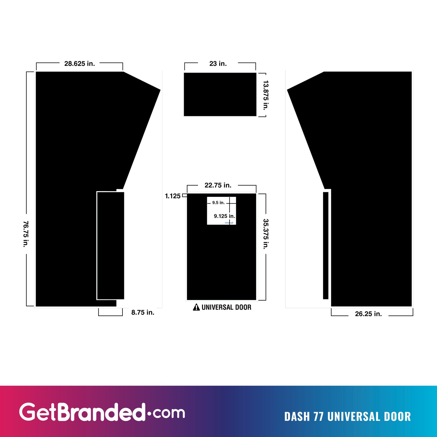 Dash 77 ATM Enclosure Wrap - Universal Door Template.