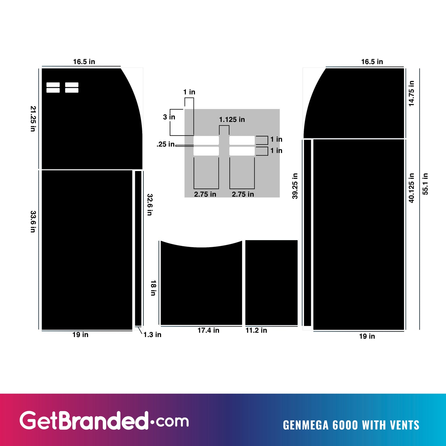 Genmega 6000 with Vents Wrap Template.