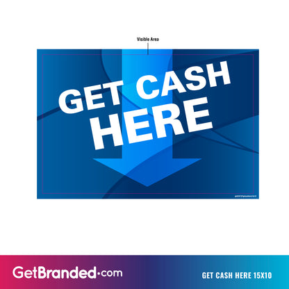 Get Cash Here Blue ATM Generic Topper Insert