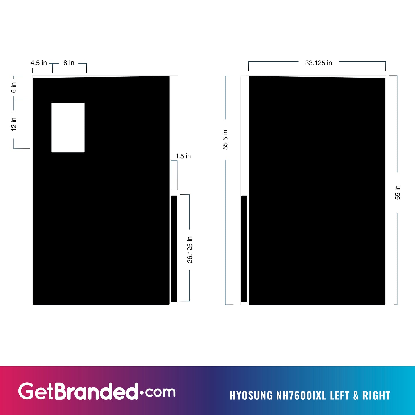 Hyosung NH7600iXL ATM Wrap Left & Right Template.