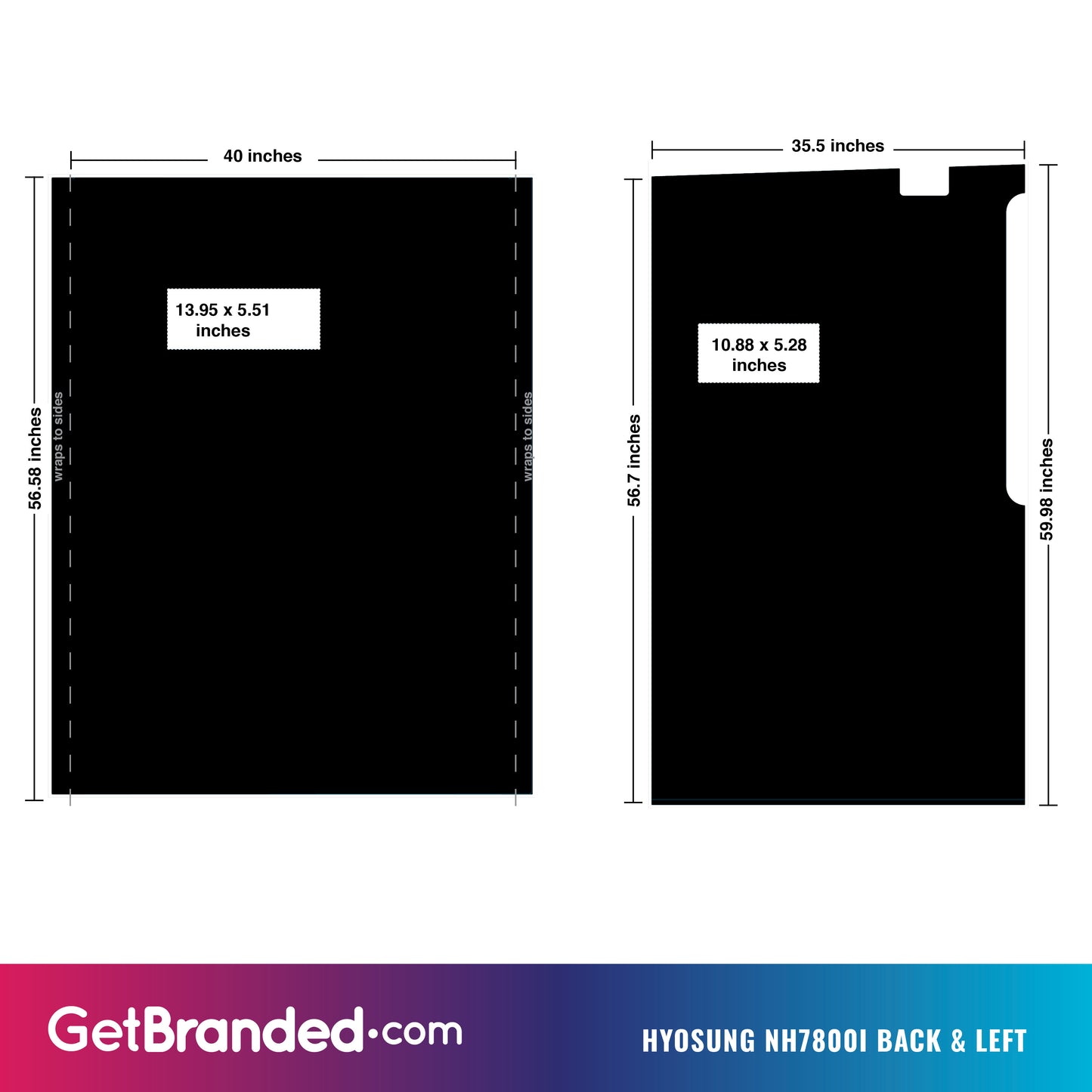 Hyosung NH7800i ATM Wrap Back & Left Template.