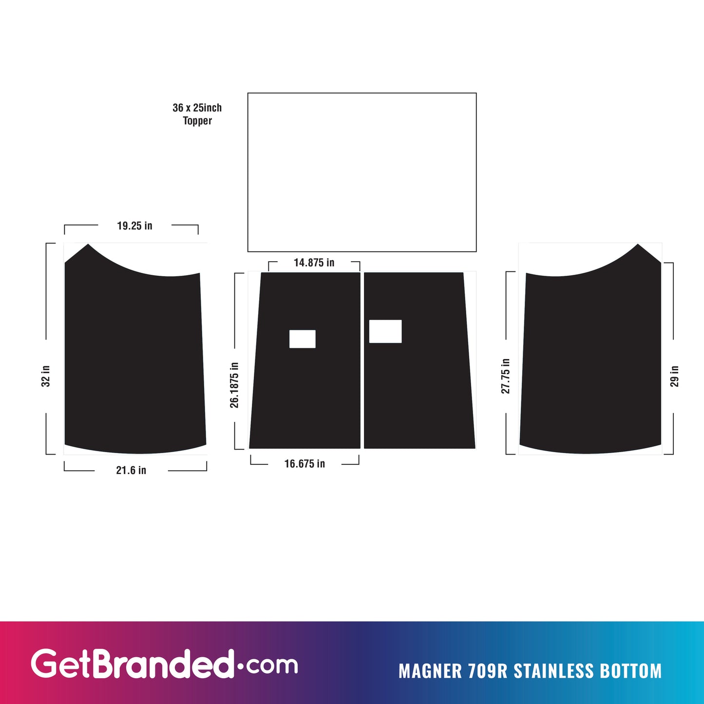 Magner 709R Coin Counter wrap (Stainless Steel Bottom) Template.