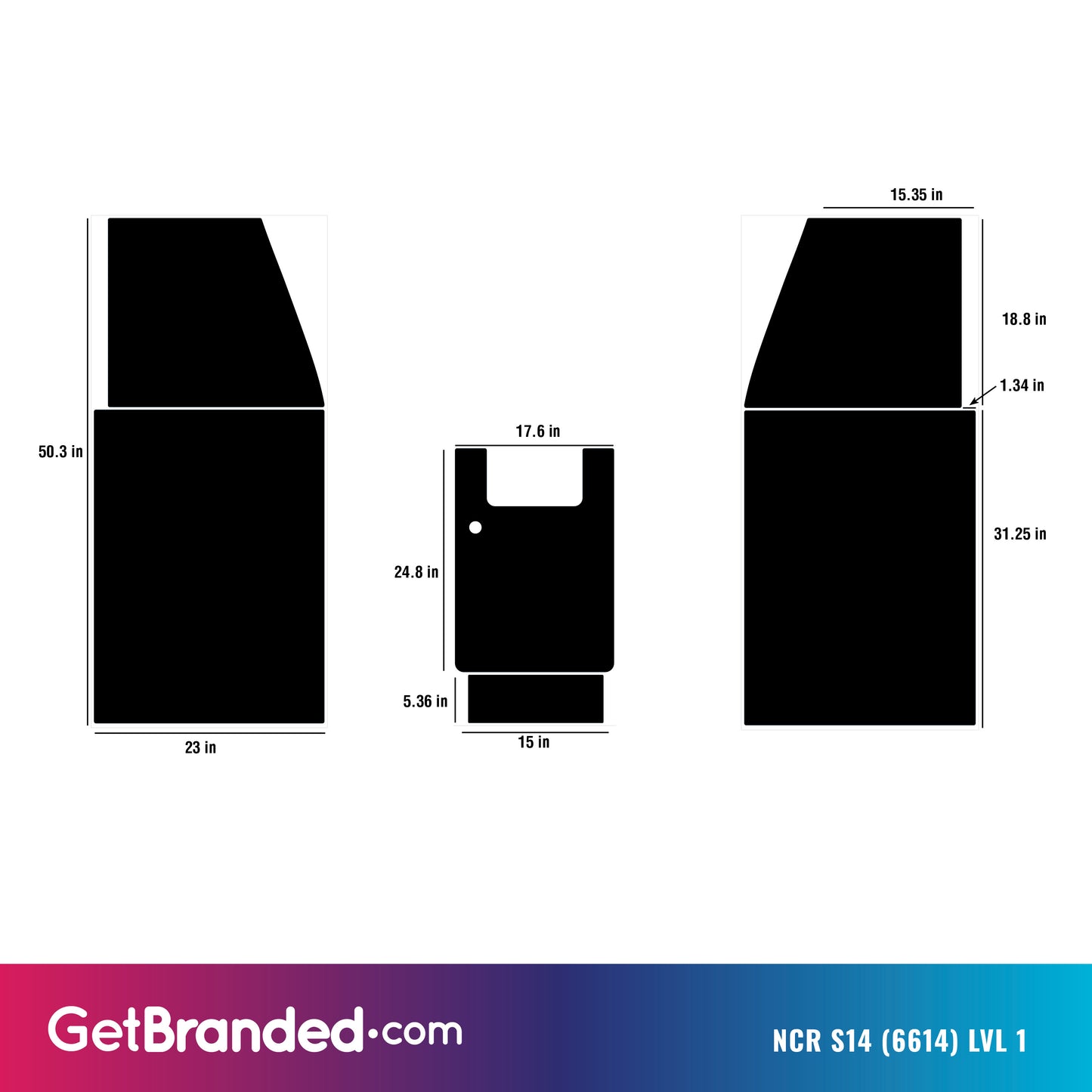 NCR SS14 (6614) ATM Wrap with Level One Safe Template.