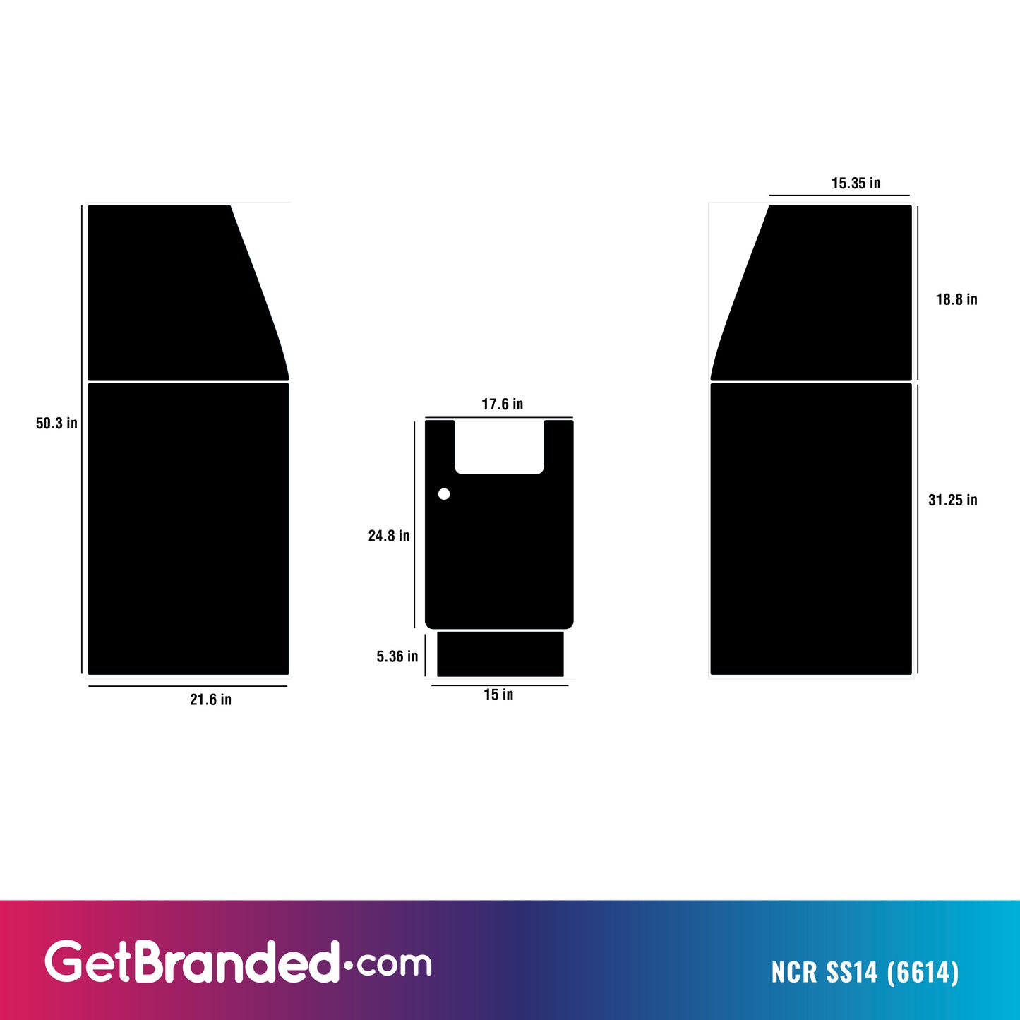 NCR SS14 (6614) ATM Wrap Template.