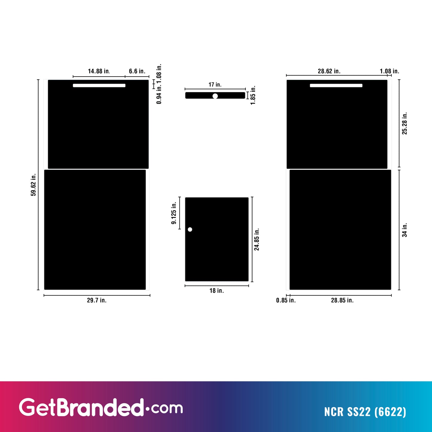NCR SS22 (6622) ATM Wrap Template.