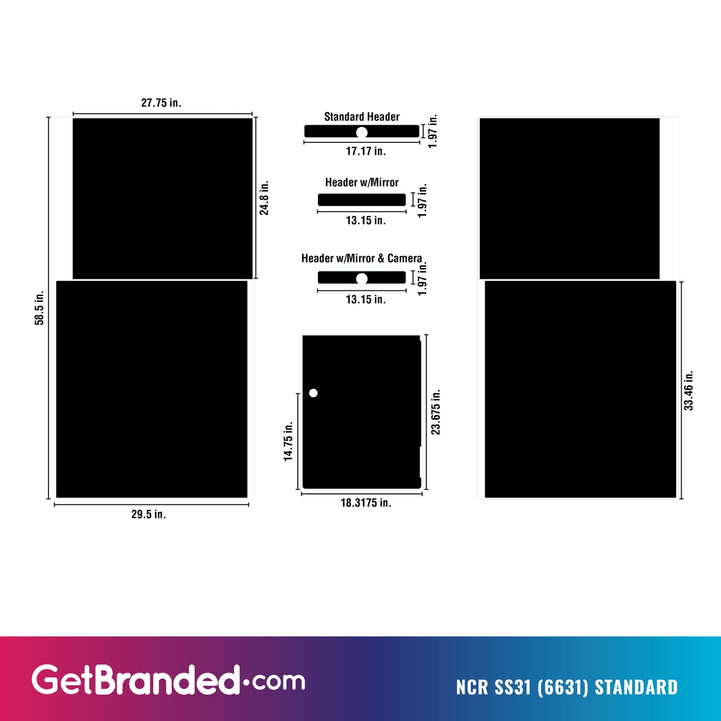 NCR SS31 (6631) ATM Wrap Template.
