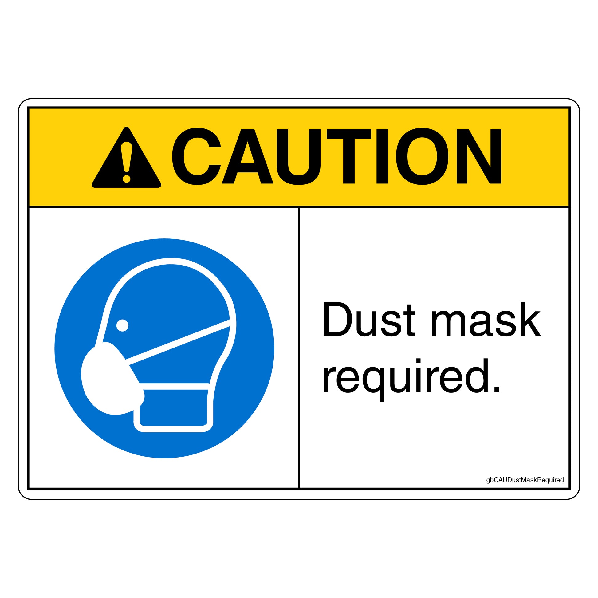 Caution Dust Mask Required Decal.