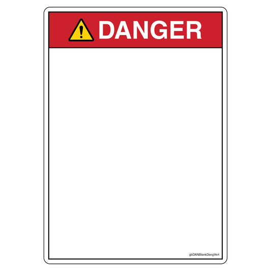 Blank Danger Decal - vertical