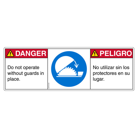 Danger, Do Not Operate Decal in English and Spanish.