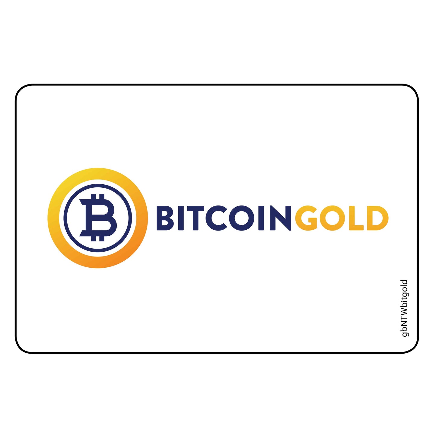 Single Network Decal, Bitcoin Gold Decal. 3 inches by 2 inches in size.