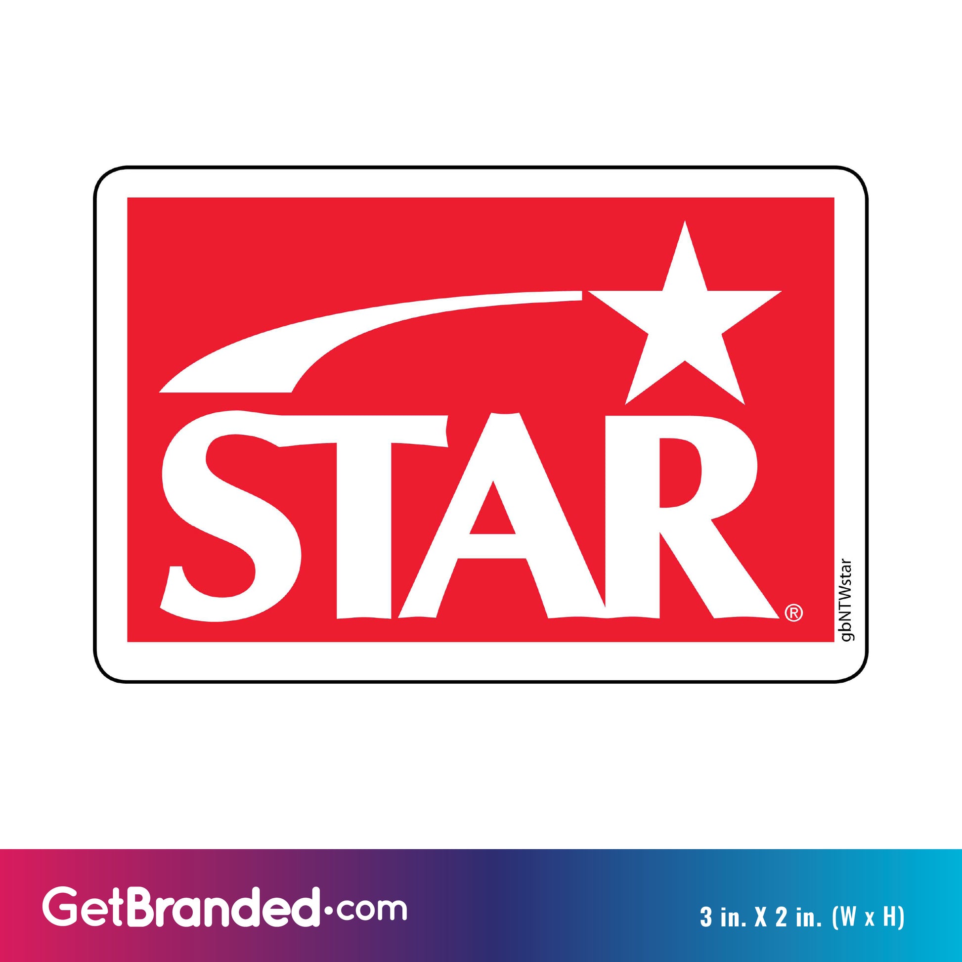 Single Network ATM Decal, Star size guide.