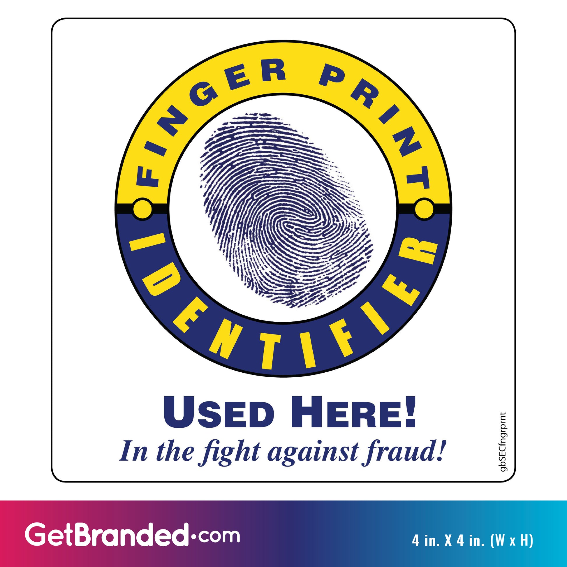 Finger Print Identifier Used Decal size guide.