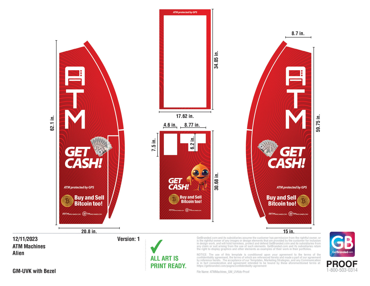 BTM Machines Genmega Universal Kiosk (UVK1) SharkSkin® ATM Wrap