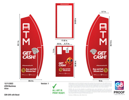BTM Machines Genmega Universal Kiosk (UVK1) Emballage ATM SharkSkin®