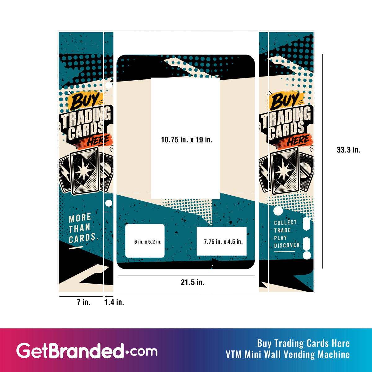 Buy Trading Cards Here VTM Mini Wall Vending Machine Wrap