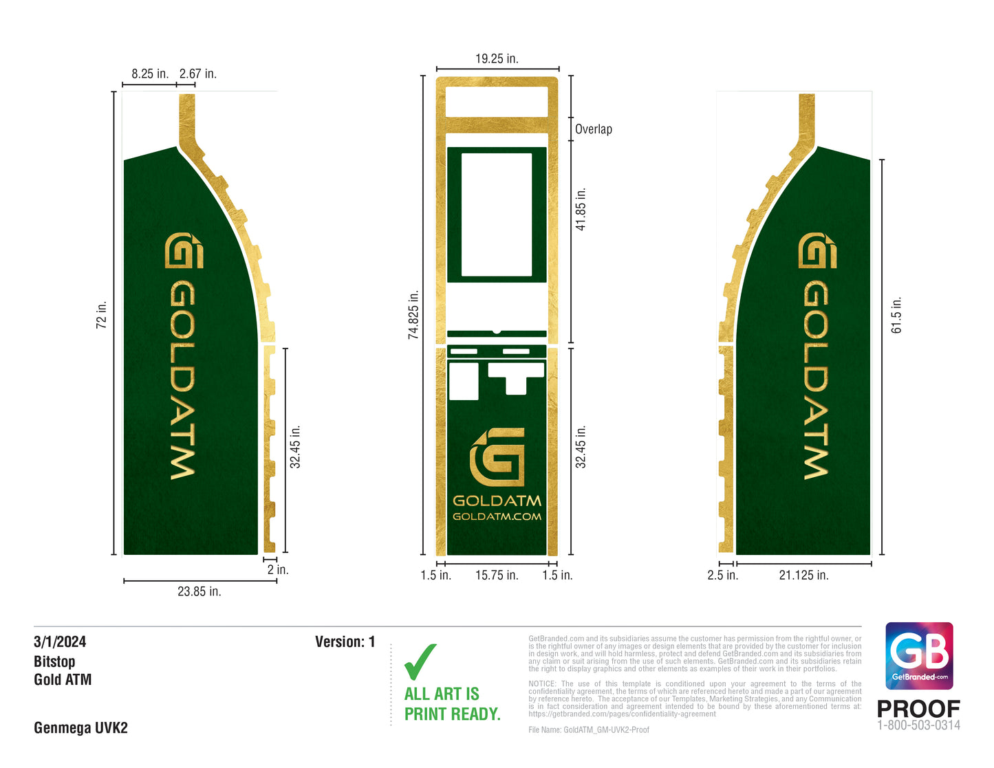 Bitstop Genmega Universal Kiosk 2 - Gold ATM