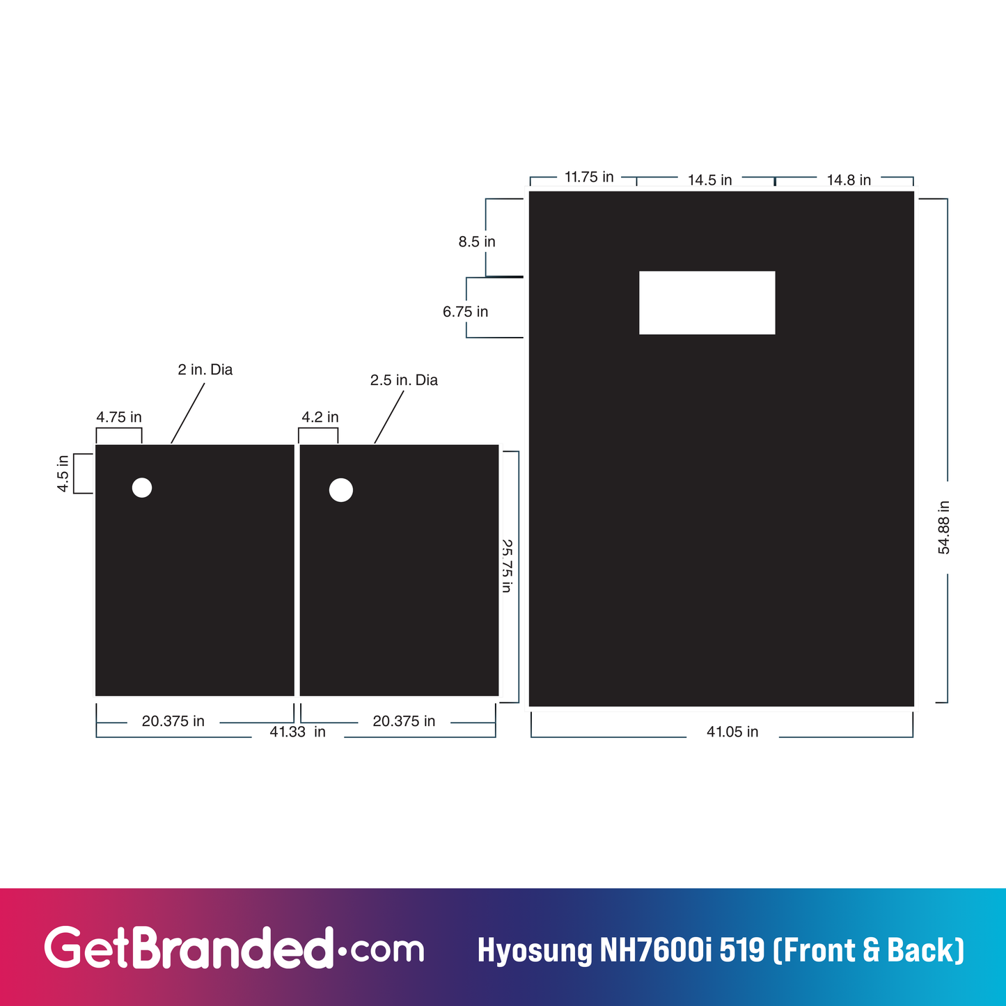 Hyosung NH7600i ATM Wrap Front & Back template.