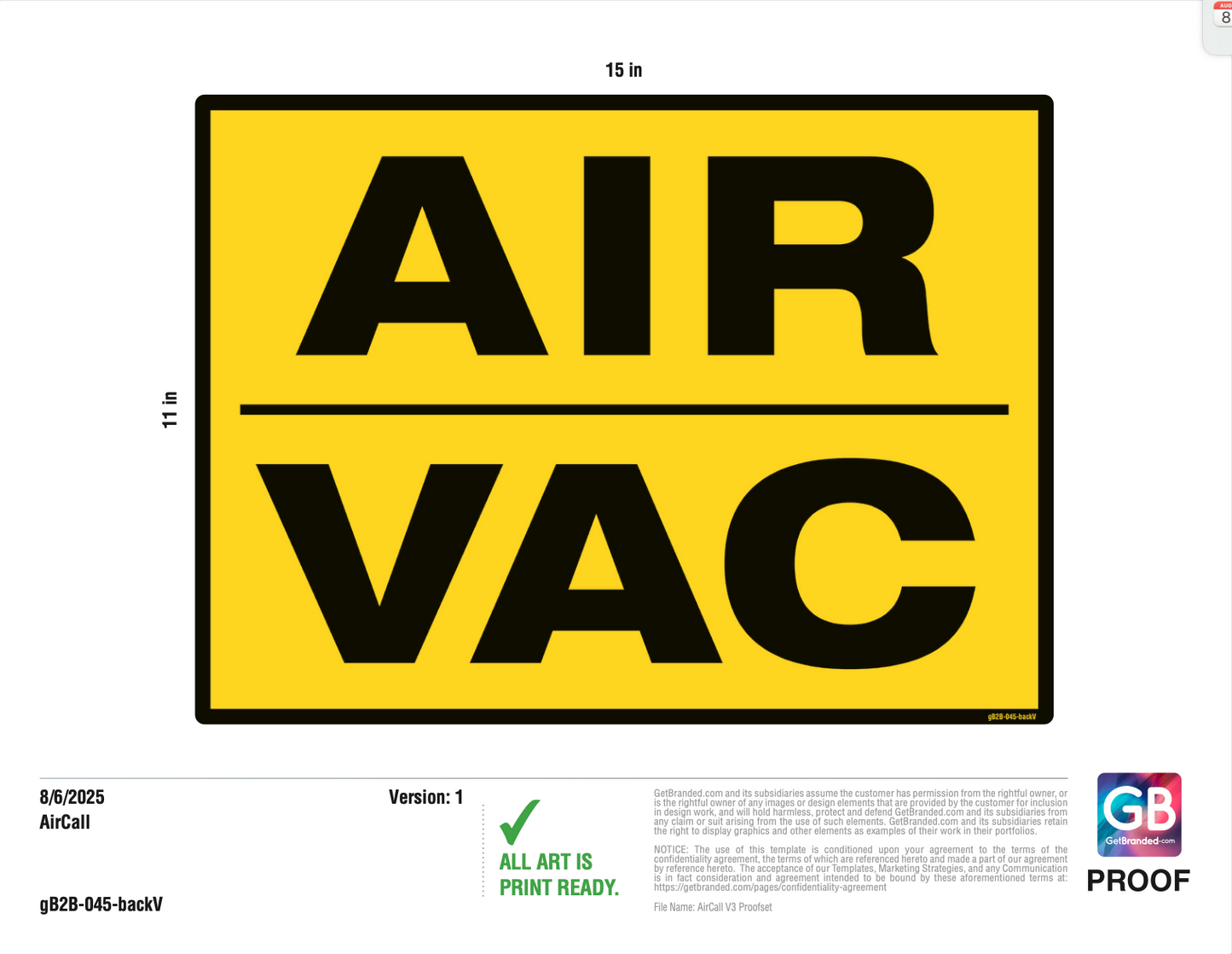 Air-Call gB2B-045-backV (Back of Vacuum)