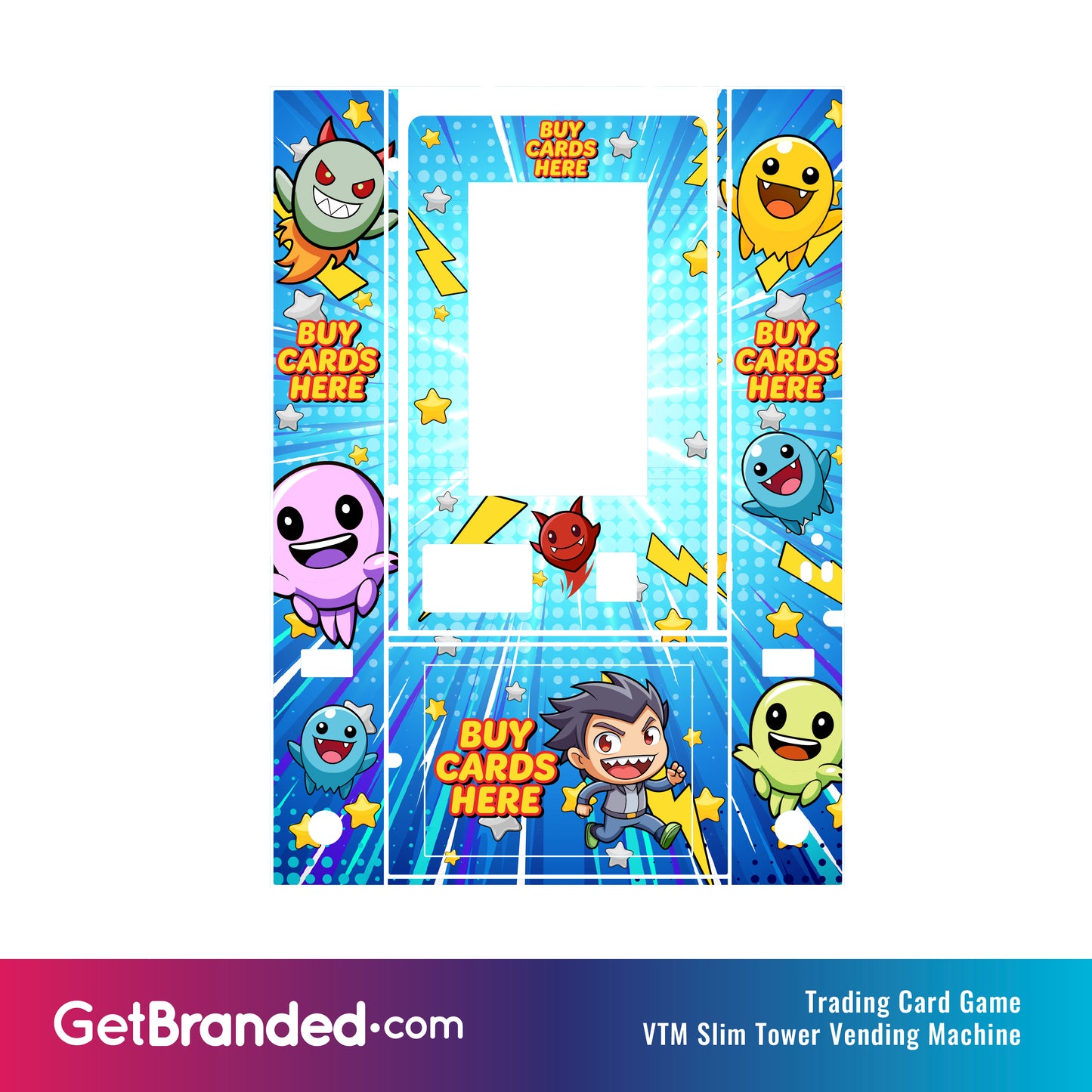 Trading Card Game VTM Slim Tower Vending Machine Wrap