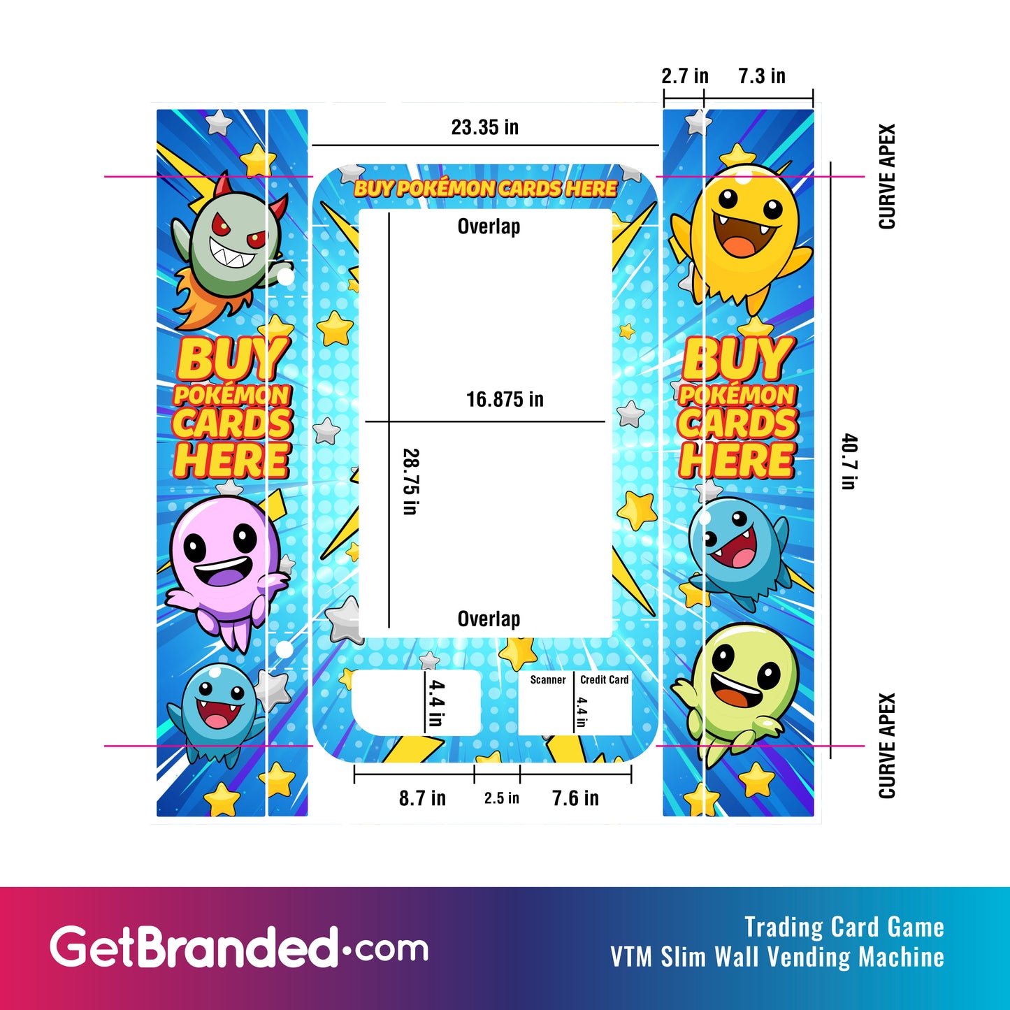 Trading Card Game VTM Slim Wall Vending Machine Wrap