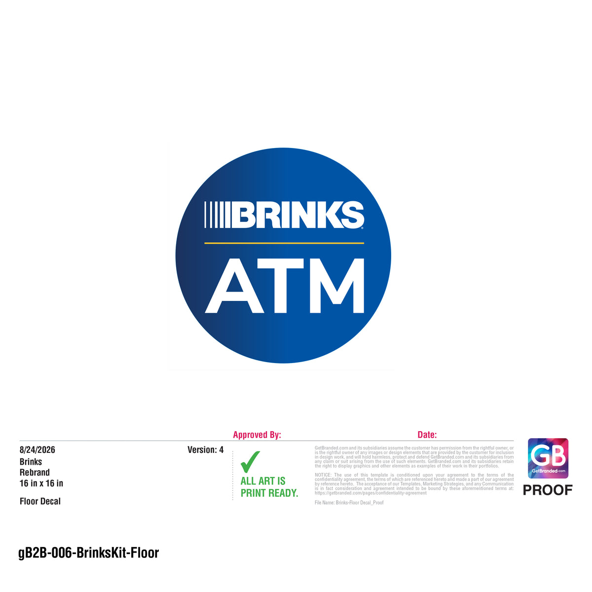 Brinks Floor Decal