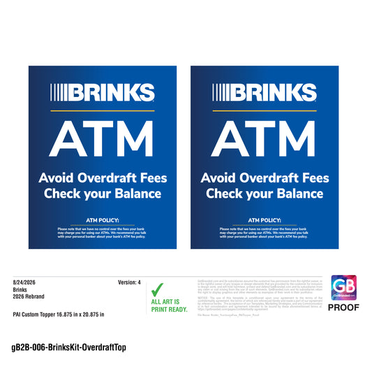Brinks No Overdraft Topper Inert Set (2-pack)