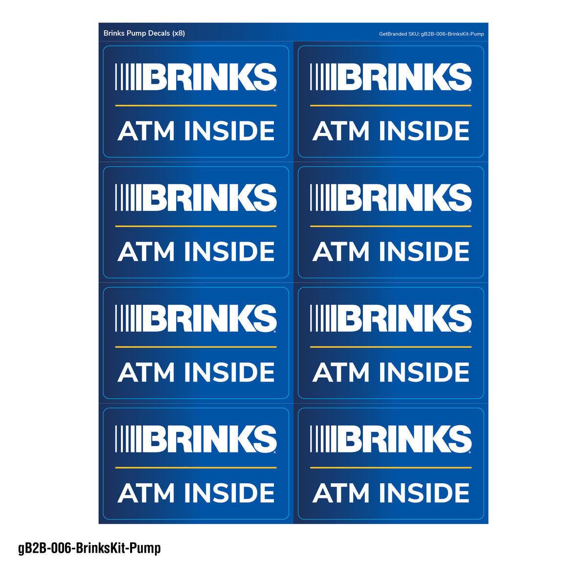 Brinks Pump Decal Sheet