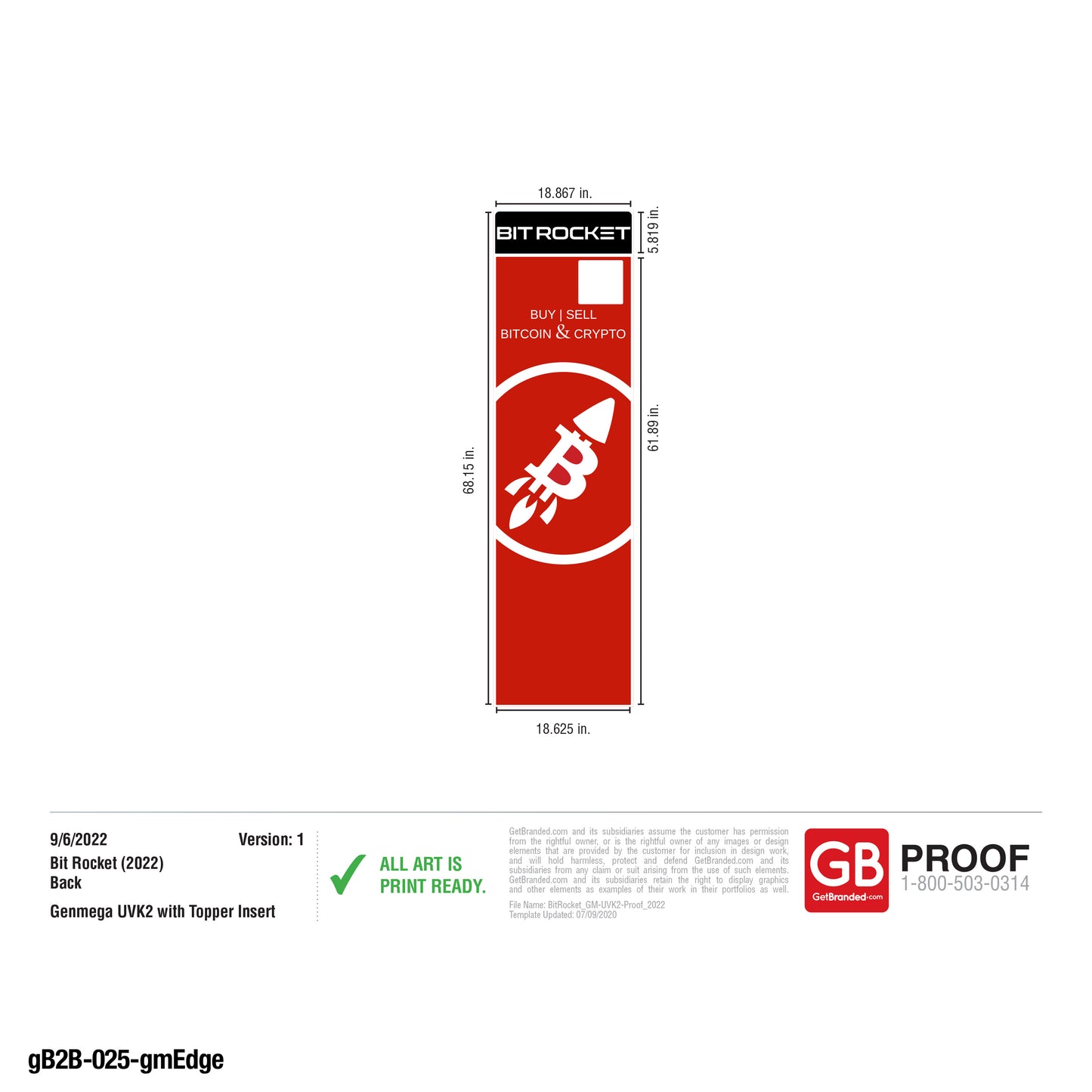 BitRocket Genmega Edge (UVK2) ATM Wrap with Back