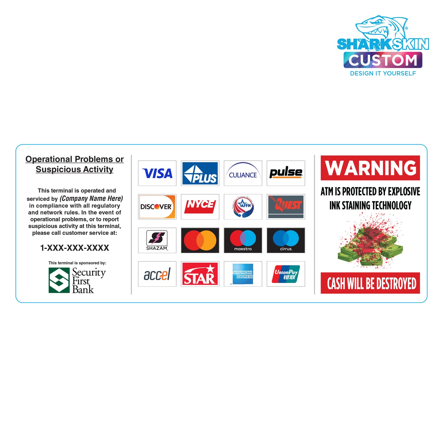 Security First Bank All-in-One Decal Option 1 - 10" x 4"