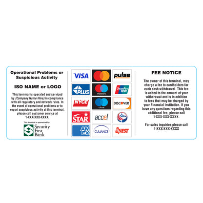Security First Bank All-in-One Decal Option 2 - 10" x 4"