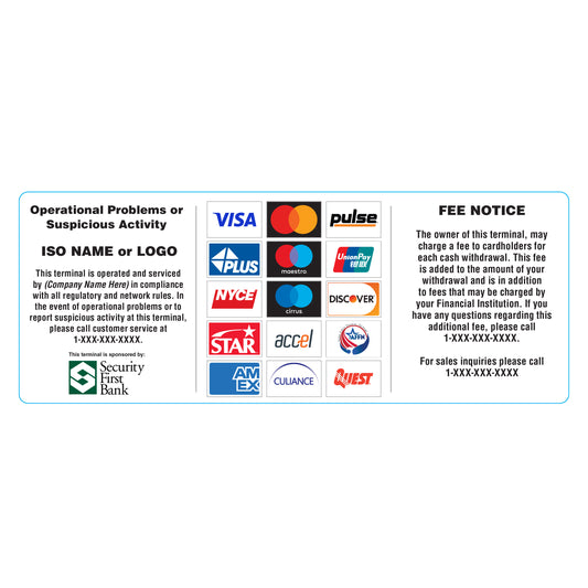 Security First Bank All-in-One Decal Option 2 - 10" x 4"