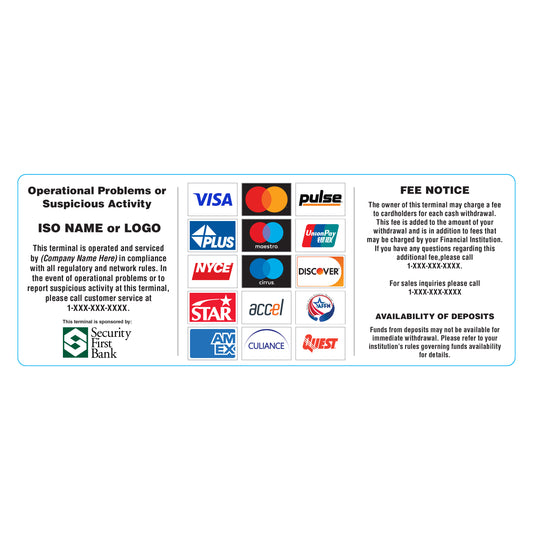 Security First Bank All-in-One Decal Option 3 - 10" x 4"