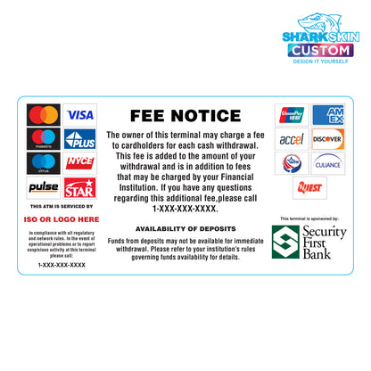 Security First Bank All-in-One Decal - 8" x 4"