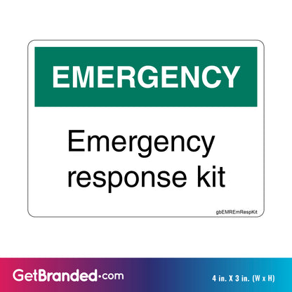 Calcomanía del kit de respuesta de emergencia