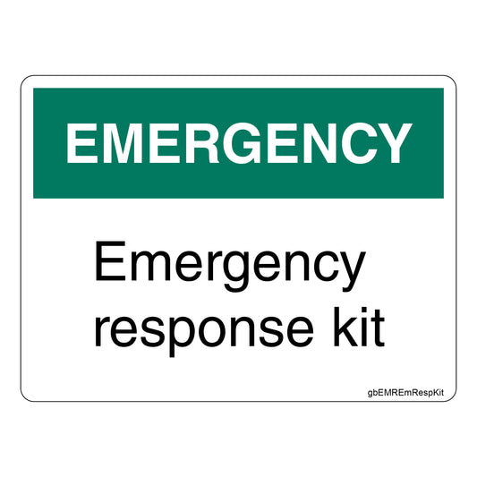 Emergency Response Kit Decal. 4 inches by 3 inches in size. Readable from 6 ft.