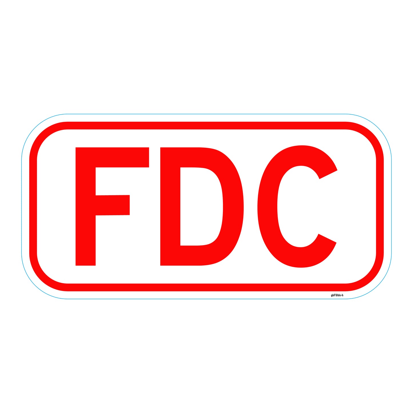 FDC (Fire Department Connection) decal measuring 12"x6"