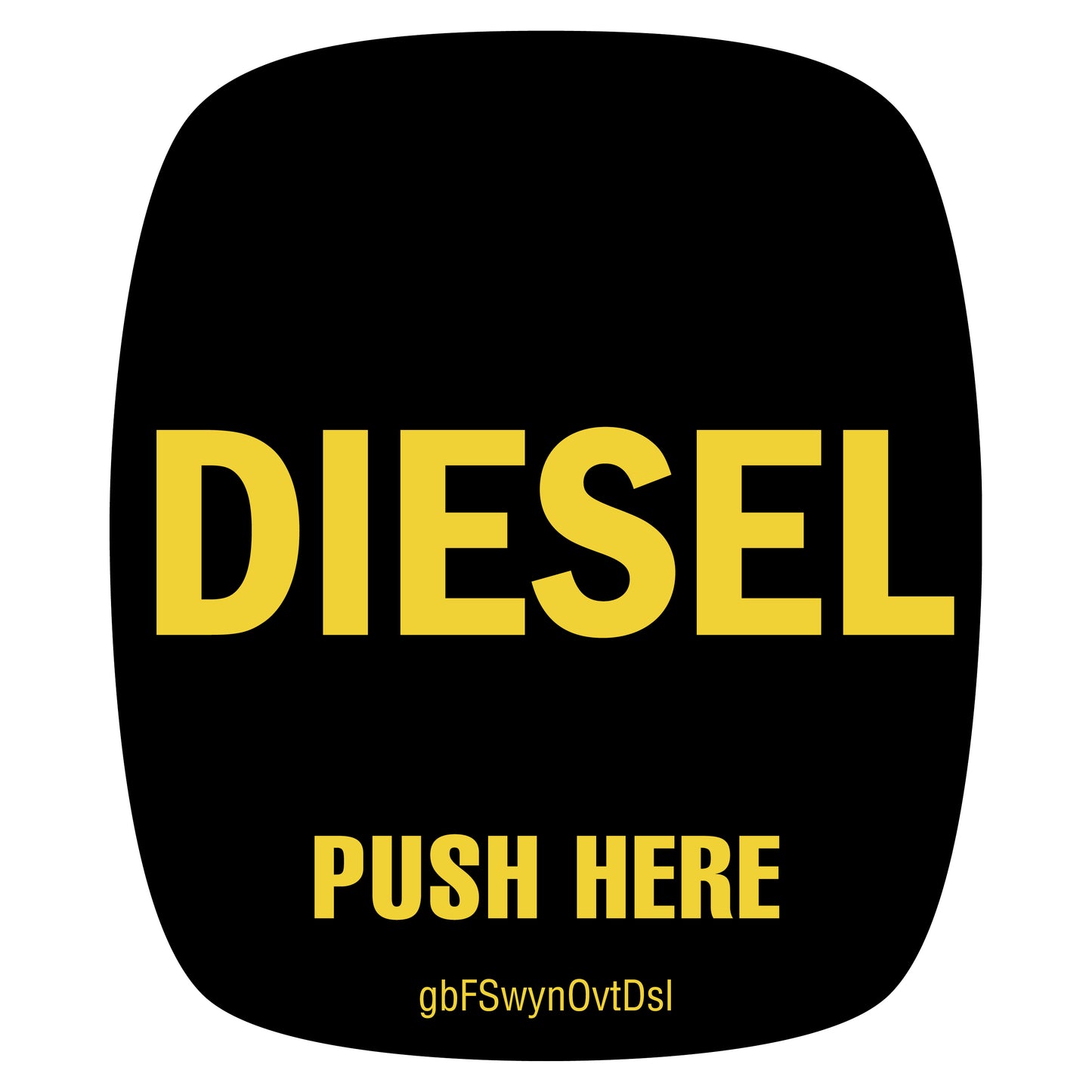 Gas pump decal for diesel with octane rating, designed for Wayne Ovation pumps, made from SharkSkin® material and printed with UV-stable ink.