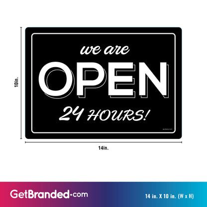 Open 24 Hours Decal