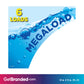 Decal for placement on washing machines at Laundromat displaying Megaload - 6 Loads in size. Measurement details
